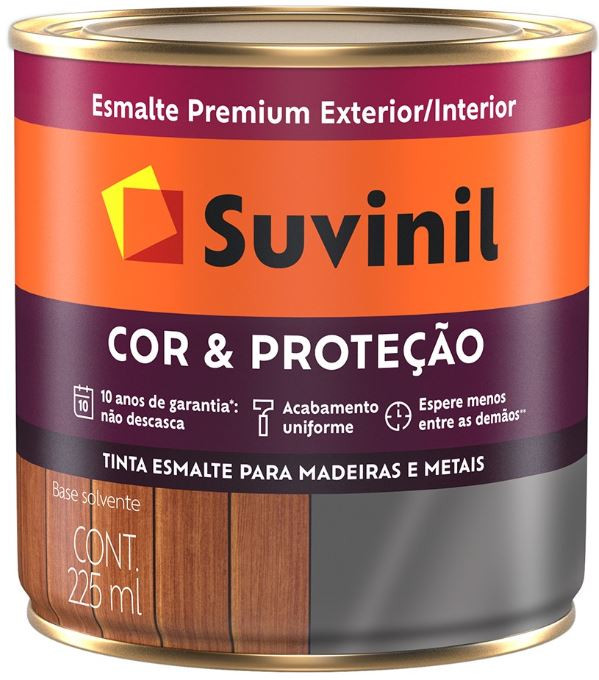 Tinta Esmalte Sintético Brilhante Preto 0,225L -Suvinil