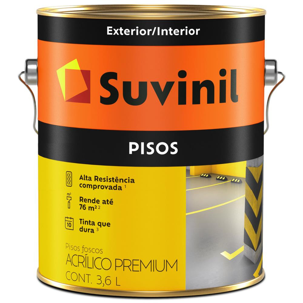 Tinta Acrílico Piso Premium Cinza Escuro 3,6L - Suvinil